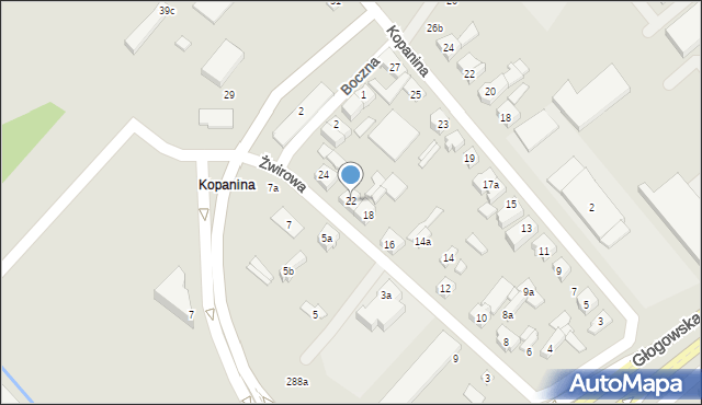 Poznań, Boczna, 22, mapa Poznania