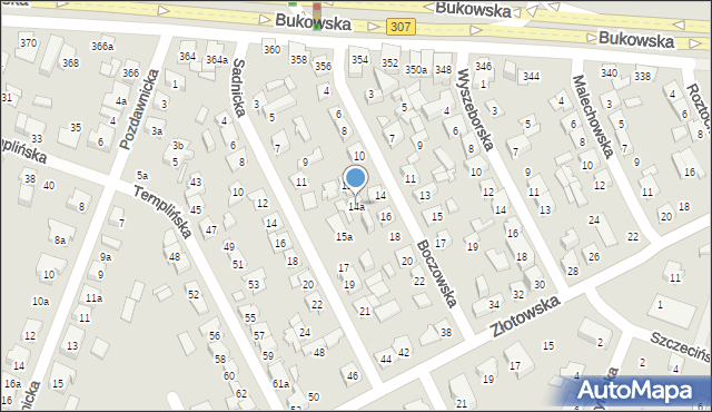 Poznań, Boczowska, 14a, mapa Poznania