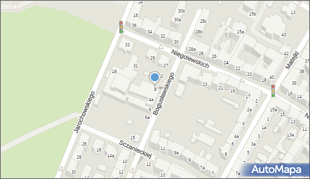 Poznań, Bogusławskiego Wojciecha, 4, mapa Poznania