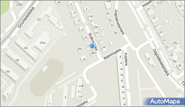 Poznań, Bolkowicka, 18, mapa Poznania