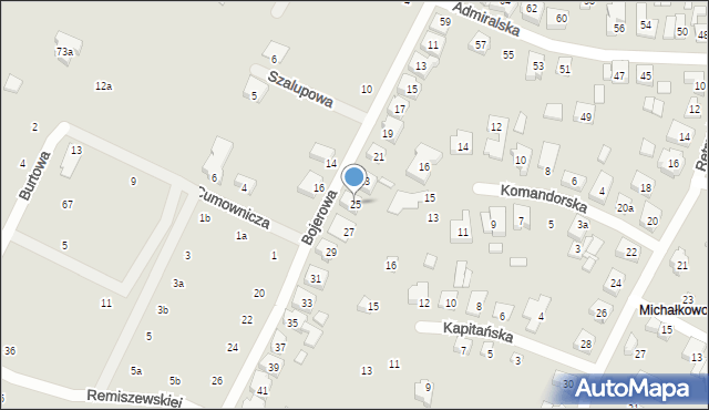 Poznań, Bojerowa, 25, mapa Poznania