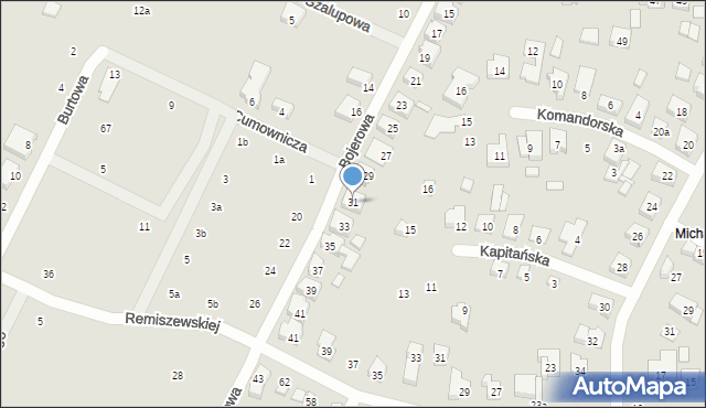 Poznań, Bojerowa, 31, mapa Poznania