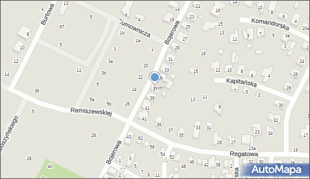 Poznań, Bojerowa, 37, mapa Poznania