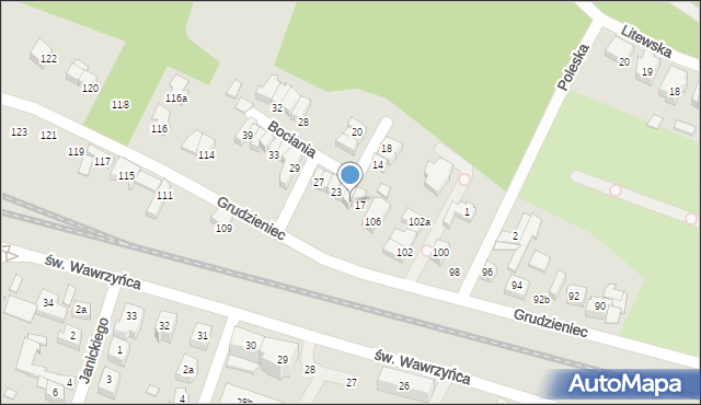 Poznań, Bociania, 19, mapa Poznania