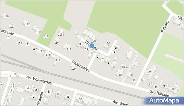 Poznań, Bociania, 29, mapa Poznania