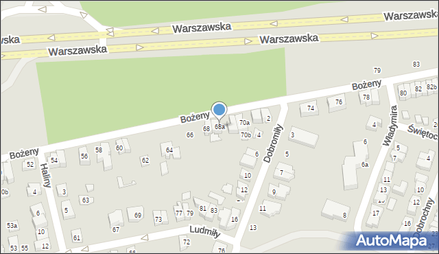 Poznań, Bożeny, 68a, mapa Poznania