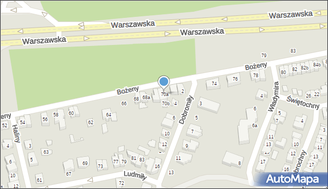 Poznań, Bożeny, 70a, mapa Poznania