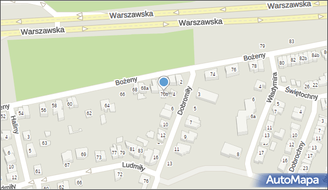 Poznań, Bożeny, 70b, mapa Poznania