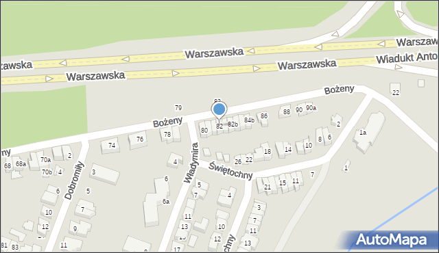 Poznań, Bożeny, 82, mapa Poznania