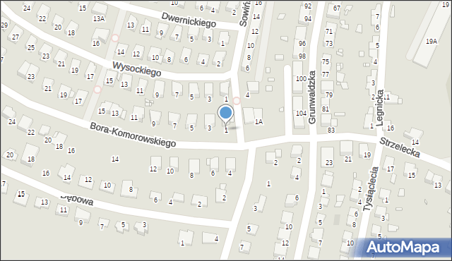 Prudnik, Bora-Komorowskiego Tadeusza, gen., 1, mapa Prudnik