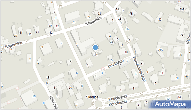 Pszczyna, Bogedaina Bernarda, ks. bp., 3A, mapa Pszczyny