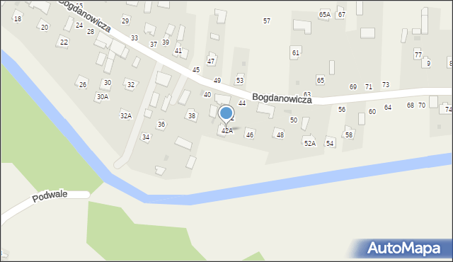 Puchaczów, Bogdanowicza Kazimierza, 42A, mapa Puchaczów