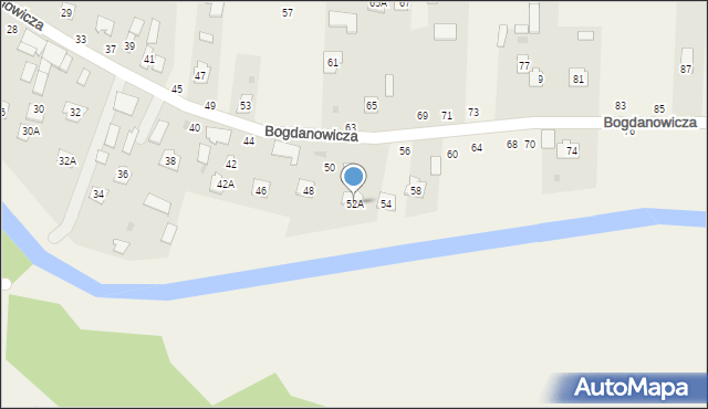 Puchaczów, Bogdanowicza Kazimierza, 52A, mapa Puchaczów