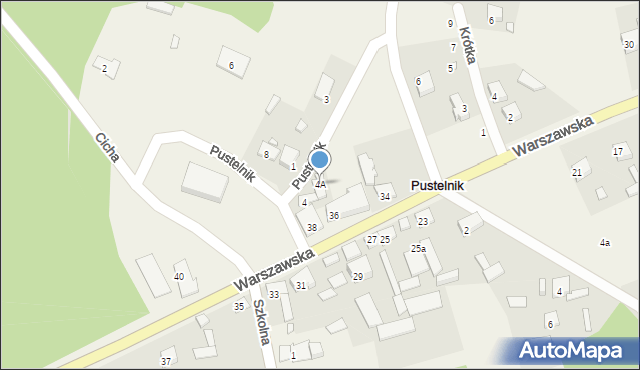 Pustelnik, Boczna, 4A, mapa Pustelnik