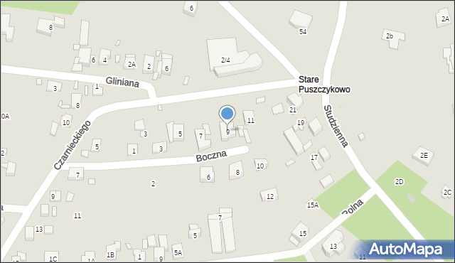 Puszczykowo, Boczna, 9, mapa Puszczykowo