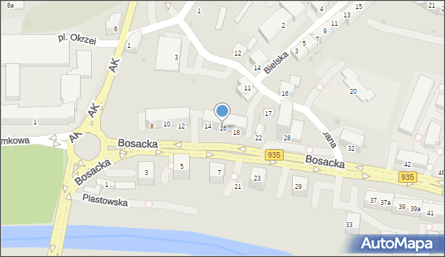 Racibórz, Bosacka, 16, mapa Racibórz