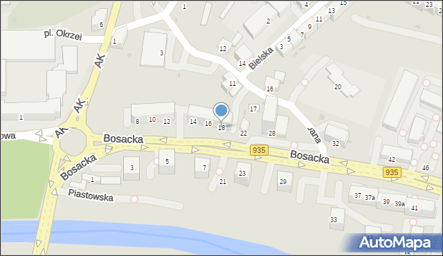 Racibórz, Bosacka, 18, mapa Racibórz