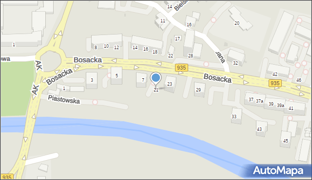 Racibórz, Bosacka, 21, mapa Racibórz