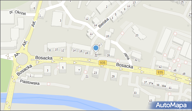 Racibórz, Bosacka, 22, mapa Racibórz