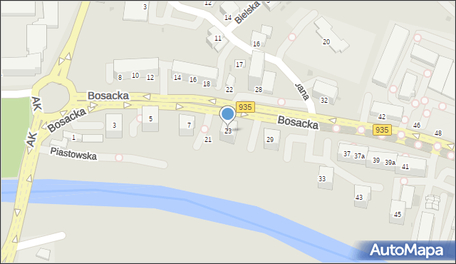 Racibórz, Bosacka, 23, mapa Racibórz