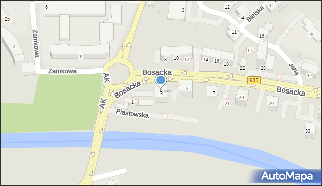 Racibórz, Bosacka, 3, mapa Racibórz