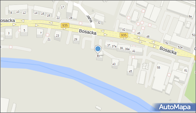 Racibórz, Bosacka, 33, mapa Racibórz