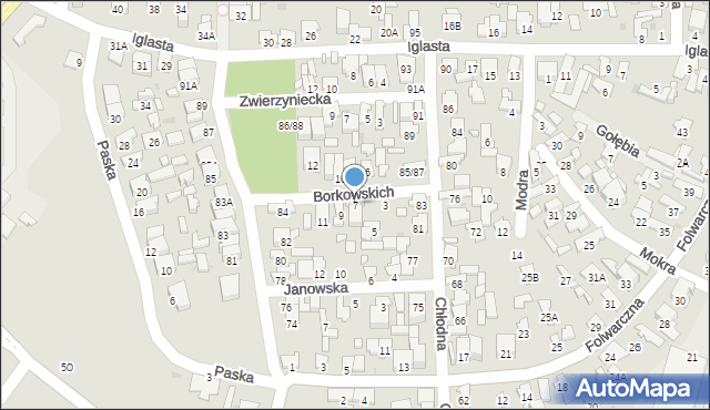 Radom, Borkowskich Józefa i Stanisława, 7, mapa Radomia