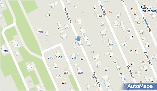 Radom, Botaniczna, 20, mapa Radomia