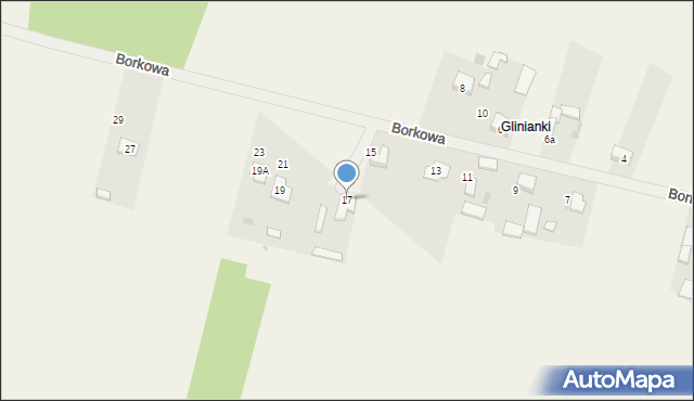 Radoszewnica, Borkowa, 17, mapa Radoszewnica