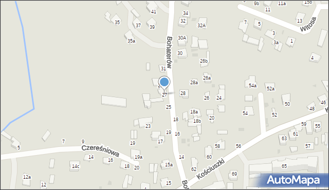 Radzyń Podlaski, Bohaterów, 27, mapa Radzyń Podlaski