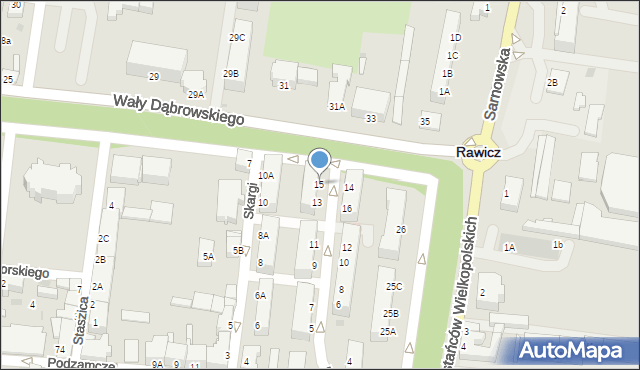 Rawicz, Bobrowskiego Stefana, 15, mapa Rawicz