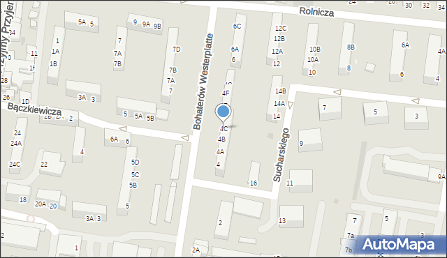 Rawicz, Bohaterów Westerplatte, 4C, mapa Rawicz