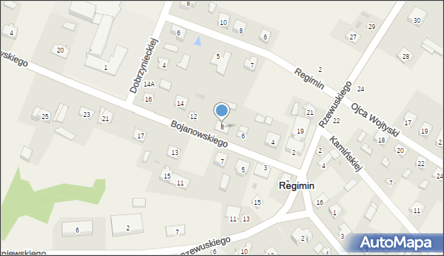 Regimin, Bojanowskiego Michała, 8, mapa Regimin