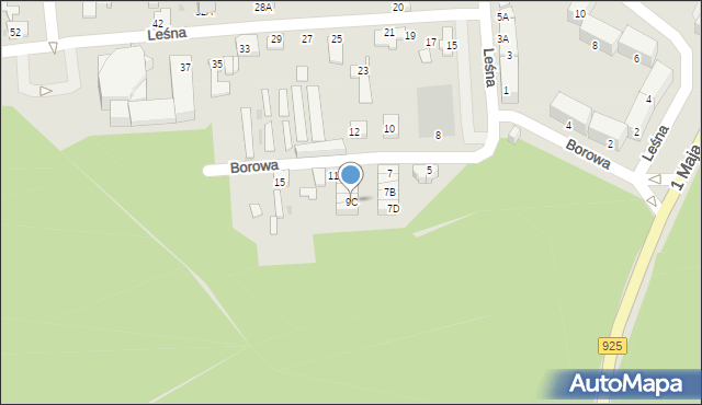 Ruda Śląska, Borowa, 9C, mapa Rudy Śląskiej