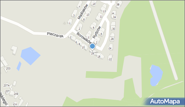 Ruda Śląska, Borowików, 14, mapa Rudy Śląskiej