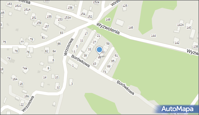 Ruda Śląska, Borówkowa, 49, mapa Rudy Śląskiej