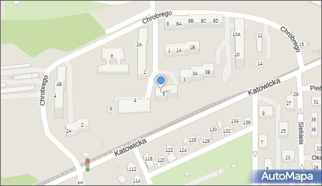 Ruda Śląska, Bolesława Krzywoustego, 5A, mapa Rudy Śląskiej