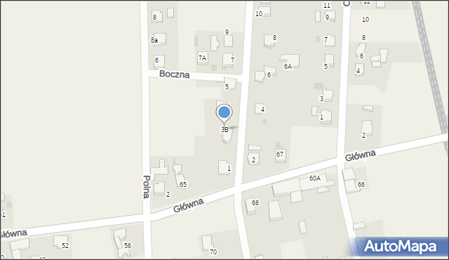 Rudyszwałd, Boczna, 3B, mapa Rudyszwałd