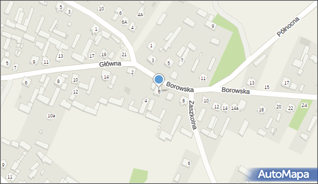 Rusinów, Borowska, 6, mapa Rusinów