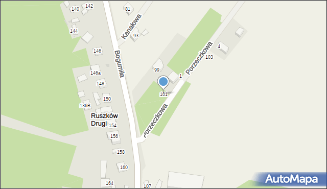 Ruszków Pierwszy, Bogumiła, 101, mapa Ruszków Pierwszy