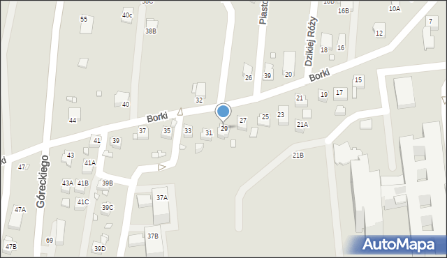 Rybnik, Borki, 29, mapa Rybnika