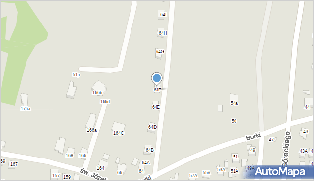 Rybnik, Borki, 64F, mapa Rybnika