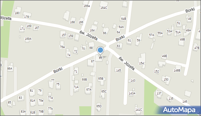 Rybnik, Borki, 65, mapa Rybnika