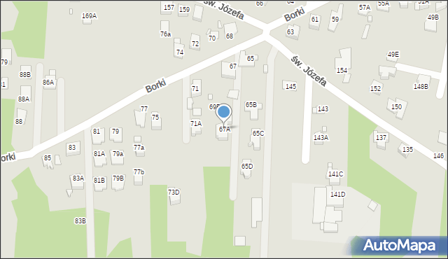 Rybnik, Borki, 67A, mapa Rybnika