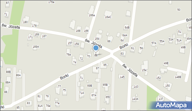 Rybnik, Borki, 68, mapa Rybnika