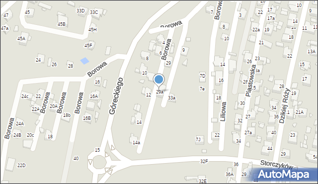 Rybnik, Borowa, 29a, mapa Rybnika