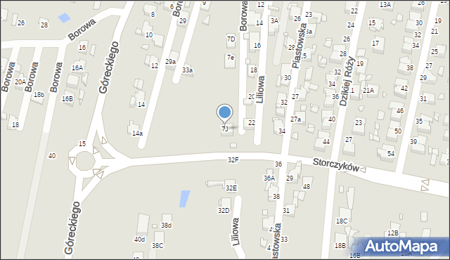 Rybnik, Borowa, 7J, mapa Rybnika