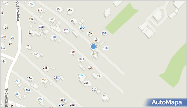 Rybnik, Boguszowicka, 17F, mapa Rybnika