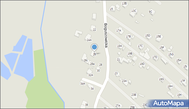 Rybnik, Boguszowicka, 26, mapa Rybnika