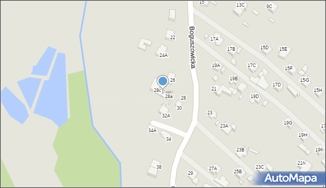 Rybnik, Boguszowicka, 28b, mapa Rybnika